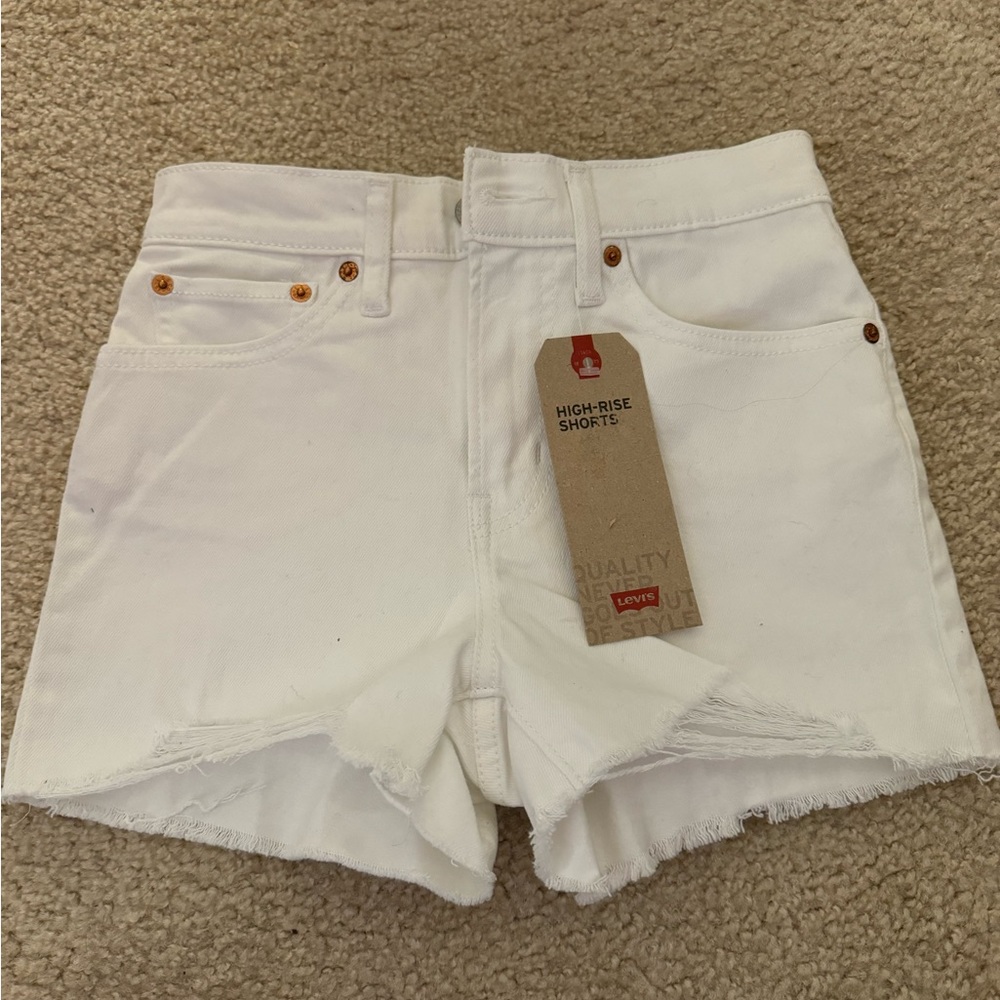 Levi's Women's White High-Rise Shorts